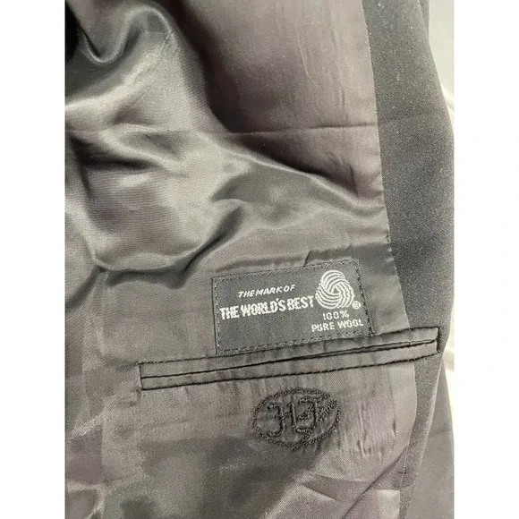 Hickey Freeman Boardroom Blazer Jacket Mens 41 Long Black 100% Wool Sport Coat - Picture 12 of 16